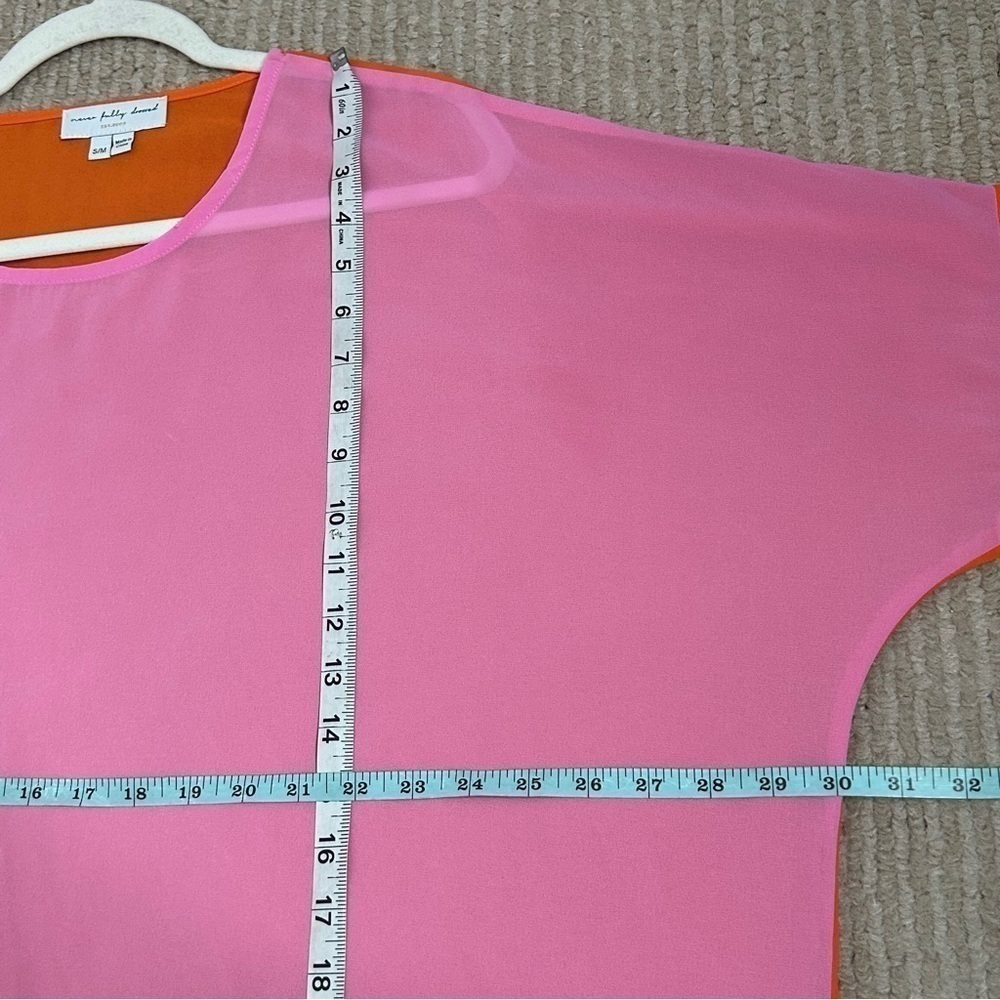 Never Fully Dressed Colorblock High Low Chiffon Blouse - Picture 14 of 15